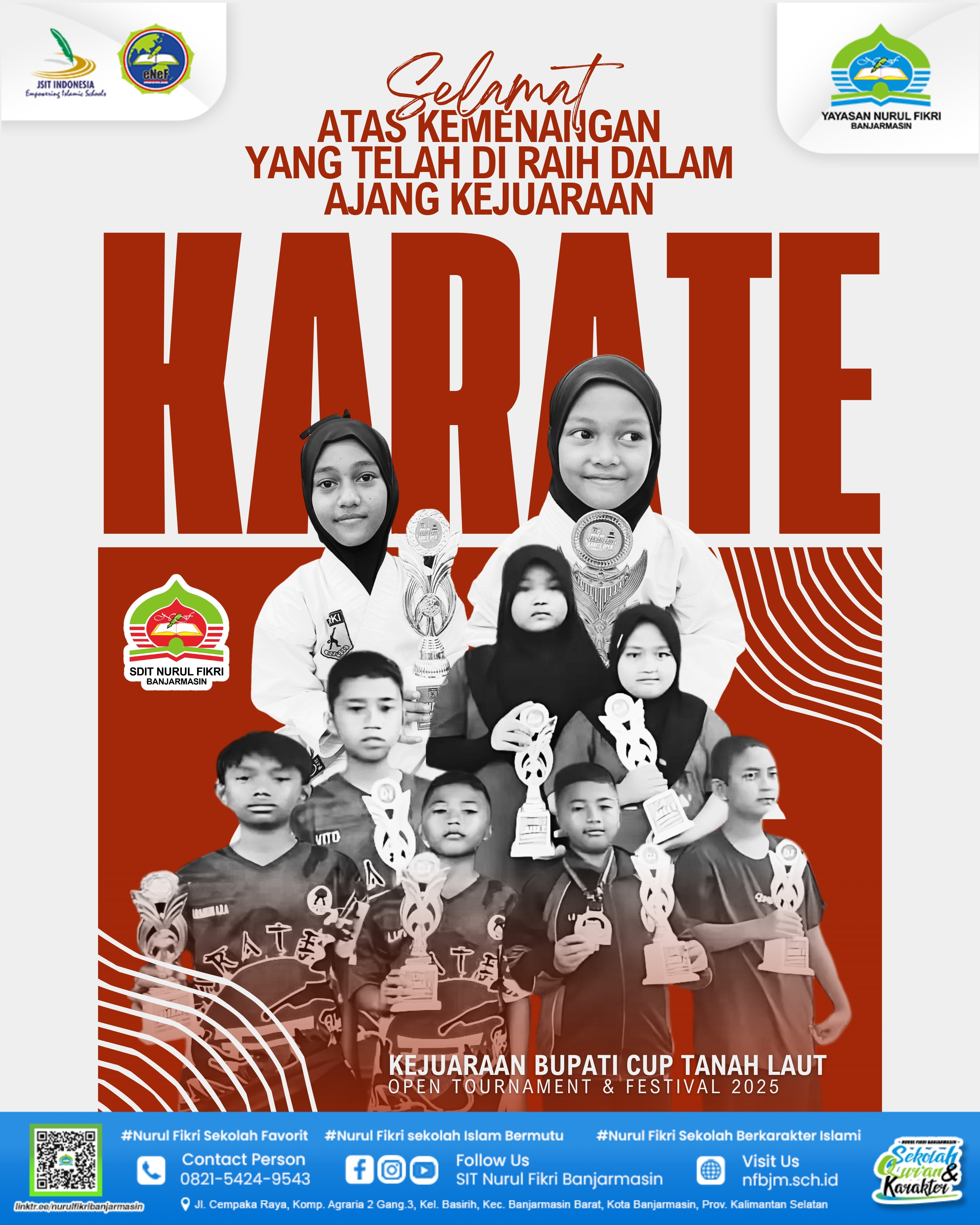 Medali Tumpah Ruah! Para Pendekar Cilik SDIT Nurul Fikri Banjarmasin Tak Terbendung di Arena Karate!