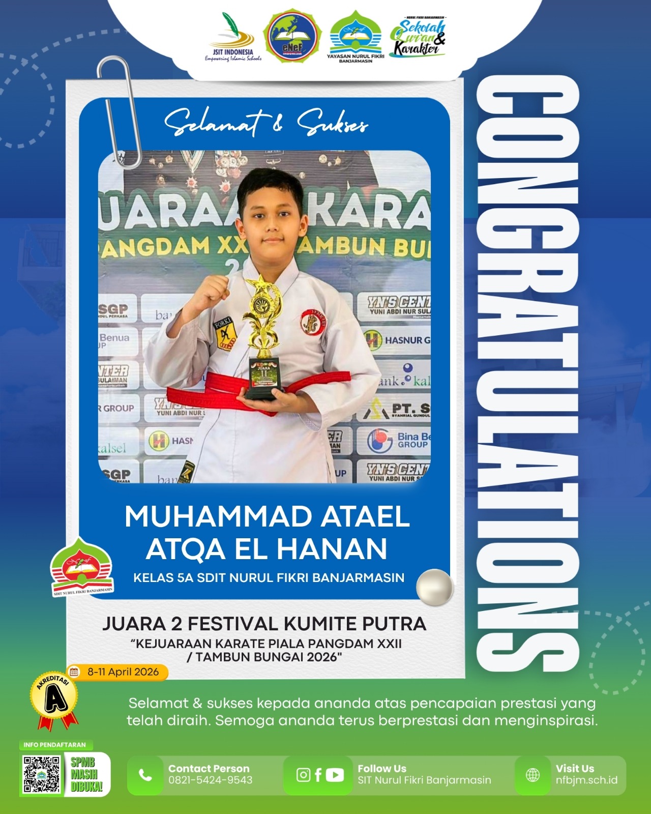 Langkah Hebat Atael di Ajang Karate PANGDAM XXII/Tambun Bangai 2026